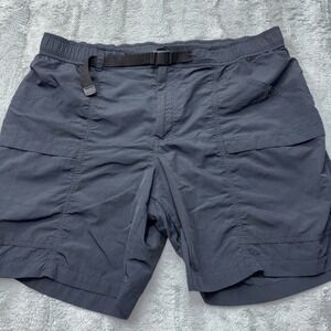 Eddie Bauer Shorts Mens XLarge Black Ripstop Nylon Belted Hiking Trail Quick Dry